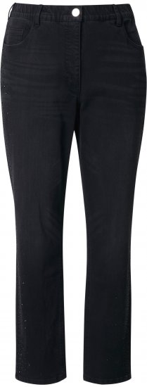 Ulla Popken Rhinestone Detail Stretch Fit Jeans Black - Džíny & Nohavice vo Veľkých Veľkostiach – Plus Size - 