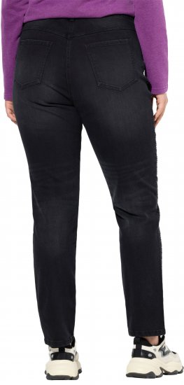 Ulla Popken Rhinestone Detail Stretch Fit Jeans Black - Džíny & Nohavice vo Veľkých Veľkostiach – Plus Size - 