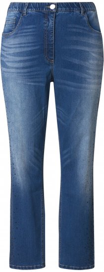 Ulla Popken Rhinestone Detail Stretch Fit Jeans Denim Blue - Džíny & Nohavice vo Veľkých Veľkostiach – Plus Size - 