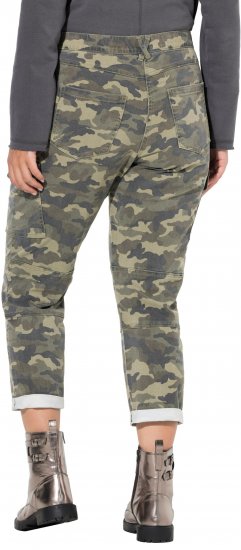 Ulla Popken Camo Boyfriend Pants Olive Grey - Džíny & Nohavice vo Veľkých Veľkostiach – Plus Size - 