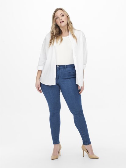 Only Carmakoma Thunder Life Skinny Fit Jeans Blue Denim - Džíny & Nohavice vo Veľkých Veľkostiach – Plus Size - 