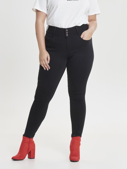 Only Carmakoma Anna Life Skinny Jeans Black - Džínsy - 