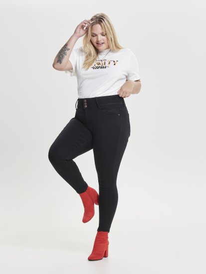 Only Carmakoma Anna Life Skinny Jeans Black - Džínsy - 