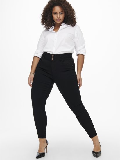 Only Carmakoma Anna Life Skinny Jeans Black - Džínsy - 