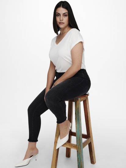 Only Carmakoma Willy Skinny Fit Jeans Black - Džínsy - 