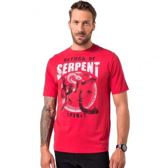 JP1880 T-Shirt Short Sleeve Serpent Red - Tričká - Nadrozmerné tričká - 2XL-14XL