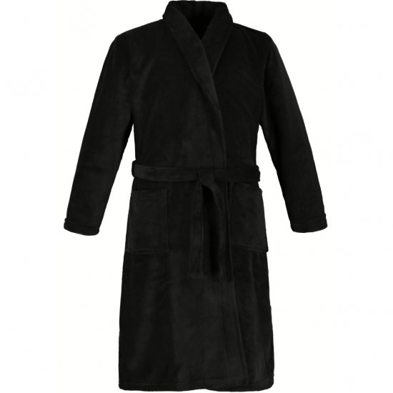 JP1880 Bathrobe with Spacious Patch Pockets Black - Spodná bielizeň - Spodné Prádlo 2XL-8XL