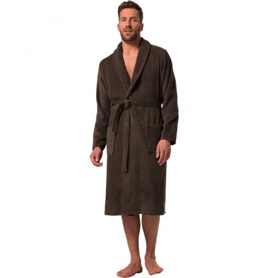 JP1880 Bathrobe Extra Soft Terry Cloth Brown - Spodná bielizeň - Spodné Prádlo 2XL-8XL