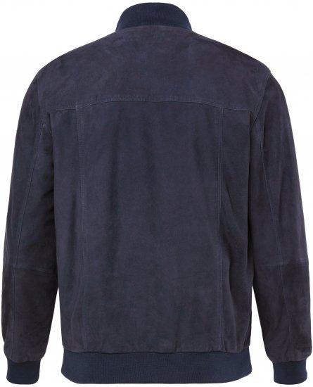 JP1880 Soft Goatskin Suede Leather Jacket Navy - Kožené bundy - Kožené bundy vo veľkých veľkostiach