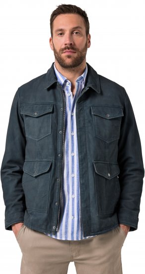 JP1880 Fine Lamb Leather Jacket Deep Sea Blue - Bundy - Bundy Nadmerné Veľkosti 2XL-8XL