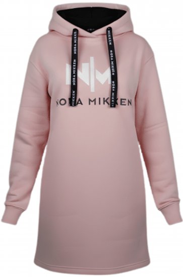 Nora Mikken KADRI WHITE Long Hoodie Pink - DÁMSKE OBLEČENIE XS-XXL - 