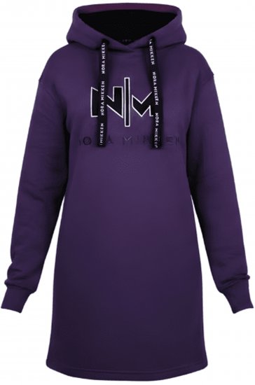Nora Mikken KADRI WHITE Long Hoodie Purple - Mikiny & mikiny bez kapucne - 