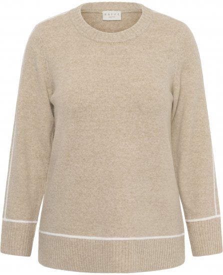 Kaffe Curve Jina Knit Pullover Feather Grey Melange - Pletené svetre - 