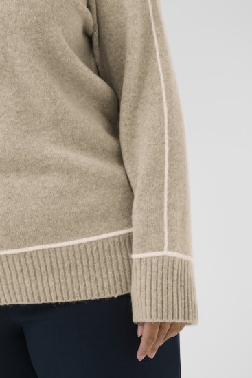 Kaffe Curve Jina Knit Pullover Feather Grey Melange - Pletené svetre - 