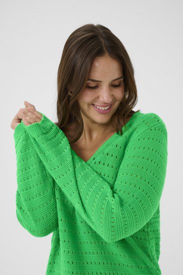 Kaffe Curve Metty Pullover Bright Green - Pletené svetre - 