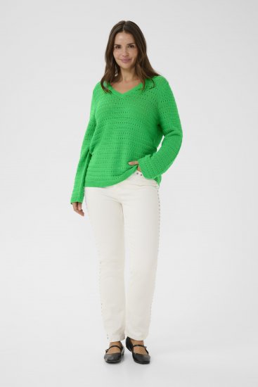 Kaffe Curve Metty Pullover Bright Green - Pletené svetre - 