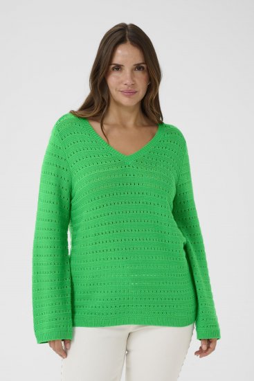 Kaffe Curve Metty Pullover Bright Green - Pletené svetre - 