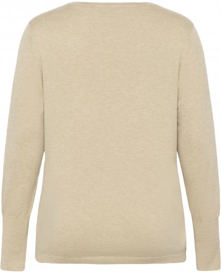 Kaffe Curve Lizzy Long Sleeve Pullover Feather Grey Melange - Pletené svetre - 