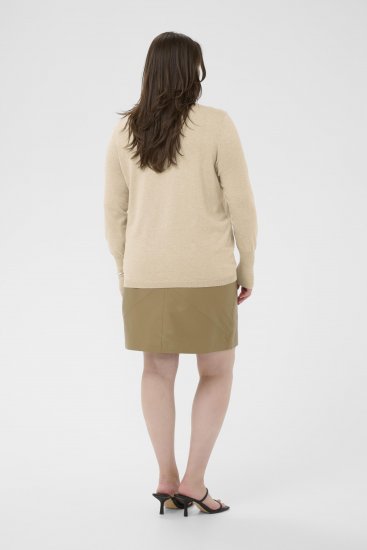 Kaffe Curve Lizzy Long Sleeve Pullover Feather Grey Melange - Pletené svetre - 