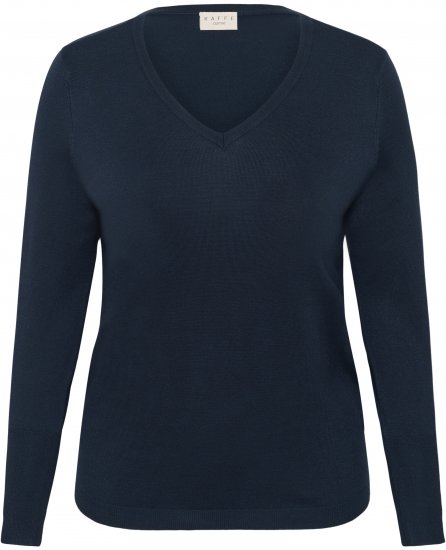 Kaffe Curve Lizzy Long Sleeve Pullover Midnight Marine - Pletené svetre - 