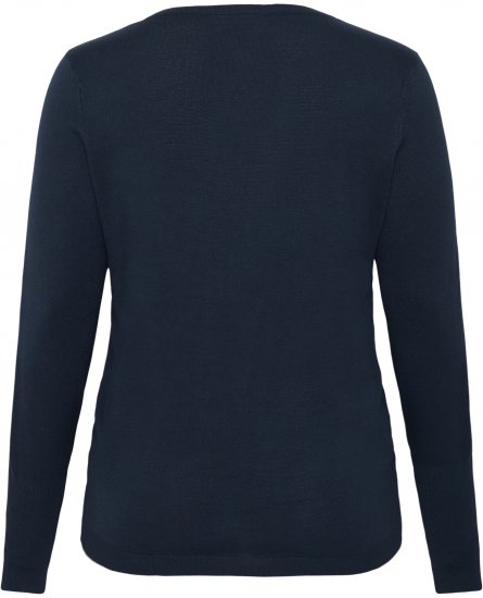 Kaffe Curve Lizzy Long Sleeve Pullover Midnight Marine - Pletené svetre - 