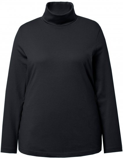 Ulla Popken Basic Long Sleeve Slim Fit Turtleneck Black - Mikiny & mikiny bez kapucne - 