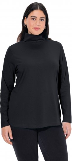 Ulla Popken Basic Long Sleeve Slim Fit Turtleneck Black - Mikiny & mikiny bez kapucne - 