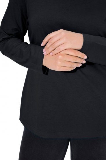 Ulla Popken Basic Long Sleeve Slim Fit Turtleneck Black - Mikiny & mikiny bez kapucne - Pohodlné mikiny, hoodie a pletené svetre