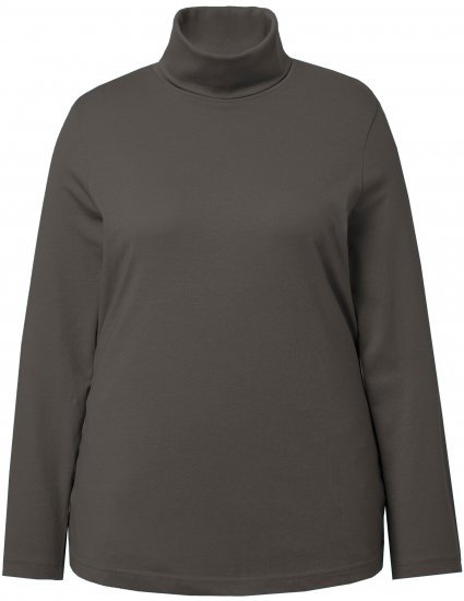 Ulla Popken Basic Long Sleeve Slim Fit Turtleneck Graphite Grey - Mikiny & mikiny bez kapucne - 