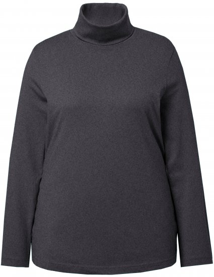 Ulla Popken Basic Long Sleeve Slim Fit Turtleneck Charcoal Grey Melange - Mikiny & mikiny bez kapucne - 