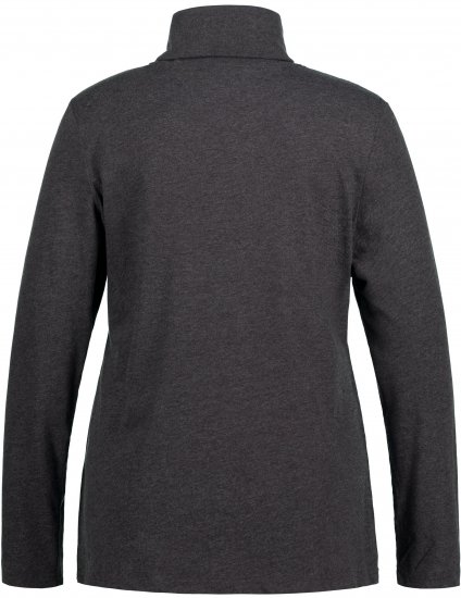 Ulla Popken Basic Long Sleeve Slim Fit Turtleneck Charcoal Grey Melange - Mikiny & mikiny bez kapucne - 