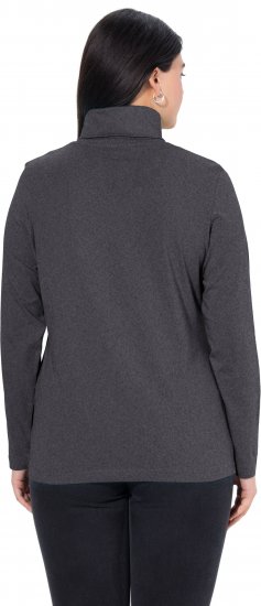 Ulla Popken Basic Long Sleeve Slim Fit Turtleneck Charcoal Grey Melange - Mikiny & mikiny bez kapucne - 