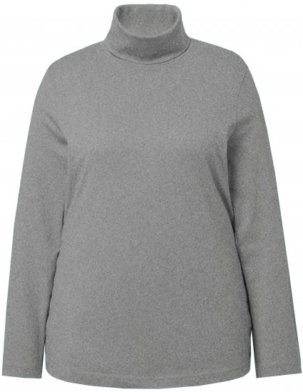 Ulla Popken Basic Long Sleeve Slim Fit Turtleneck Light Grey Melange - Mikiny & mikiny bez kapucne - 