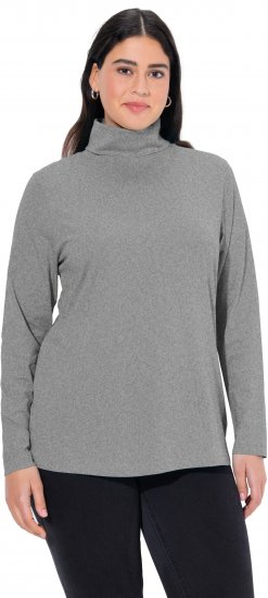 Ulla Popken Basic Long Sleeve Slim Fit Turtleneck Light Grey Melange - Mikiny & mikiny bez kapucne - 