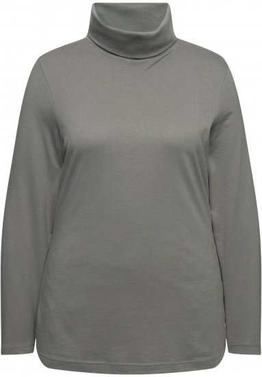 Ulla Popken Basic Long Sleeve Slim Fit Turtleneck Grey - Mikiny & mikiny bez kapucne - 