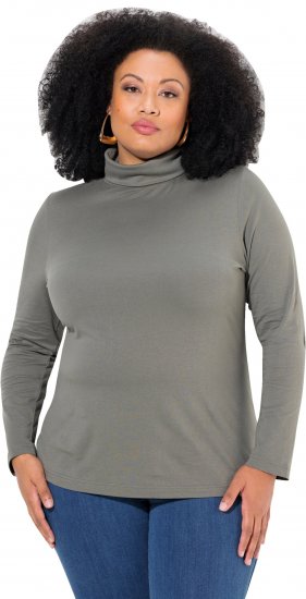 Ulla Popken Basic Long Sleeve Slim Fit Turtleneck Grey - Mikiny & mikiny bez kapucne - 
