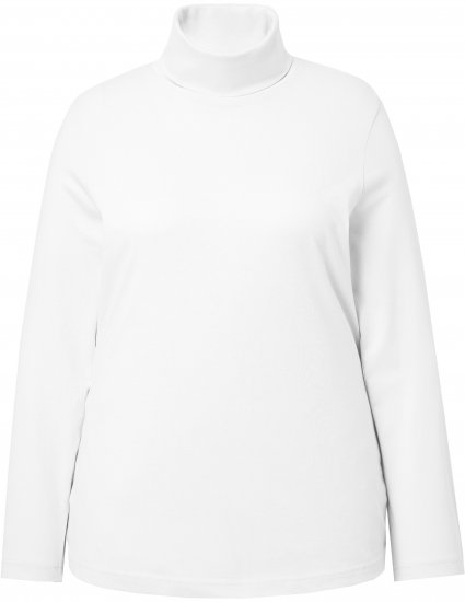 Ulla Popken Basic Long Sleeve Slim Fit Turtleneck Off-White - Mikiny & mikiny bez kapucne - 