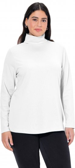 Ulla Popken Basic Long Sleeve Slim Fit Turtleneck Off-White - Mikiny & mikiny bez kapucne - 
