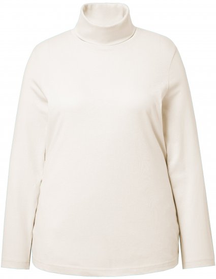 Ulla Popken Basic Long Sleeve Slim Fit Turtleneck Natural - Mikiny & mikiny bez kapucne - 