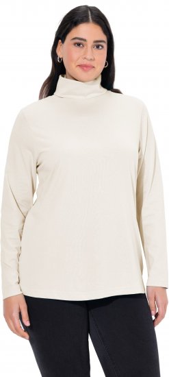 Ulla Popken Basic Long Sleeve Slim Fit Turtleneck Natural - Mikiny & mikiny bez kapucne - 