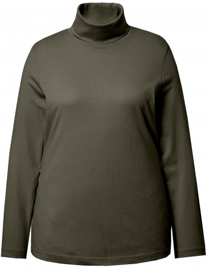 Ulla Popken Basic Long Sleeve Slim Fit Turtleneck Olive - Mikiny & mikiny bez kapucne - 