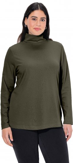 Ulla Popken Basic Long Sleeve Slim Fit Turtleneck Olive - Mikiny & mikiny bez kapucne - 