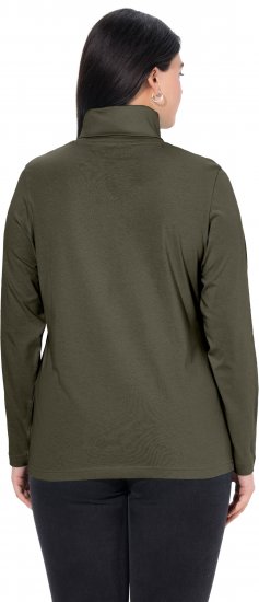 Ulla Popken Basic Long Sleeve Slim Fit Turtleneck Olive - Mikiny & mikiny bez kapucne - 
