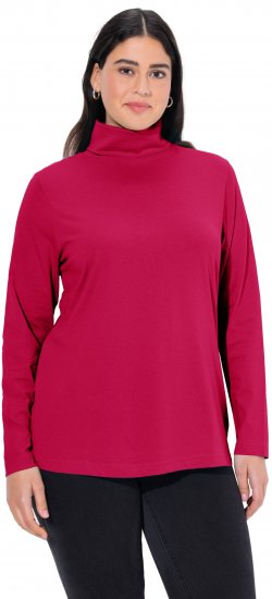 Ulla Popken Basic Long Sleeve Slim Fit Turtleneck Red - Mikiny & mikiny bez kapucne - 