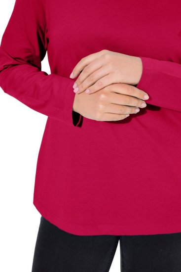 Ulla Popken Basic Long Sleeve Slim Fit Turtleneck Red - Mikiny & mikiny bez kapucne - Pohodlné mikiny, hoodie a pletené svetre