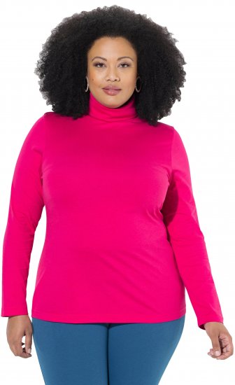 Ulla Popken Basic Long Sleeve Slim Fit Turtleneck Red Pink - Mikiny & mikiny bez kapucne - 