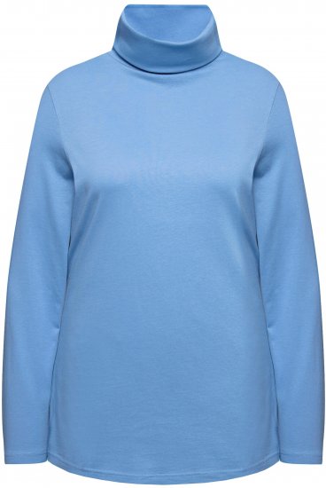 Ulla Popken Basic Long Sleeve Slim Fit Turtleneck Light Cornflower - Mikiny & mikiny bez kapucne - 