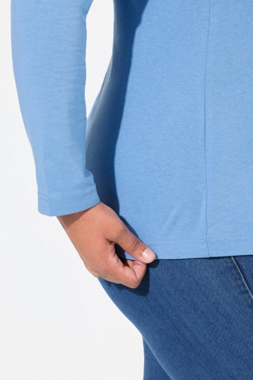 Ulla Popken Basic Long Sleeve Slim Fit Turtleneck Light Cornflower - Mikiny & mikiny bez kapucne - Pohodlné mikiny, hoodie a pletené svetre