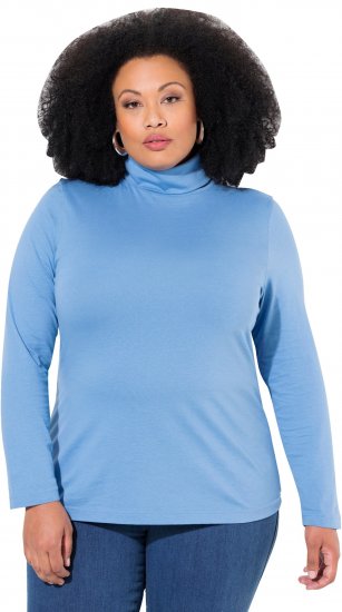 Ulla Popken Basic Long Sleeve Slim Fit Turtleneck Light Cornflower - Mikiny & mikiny bez kapucne - 
