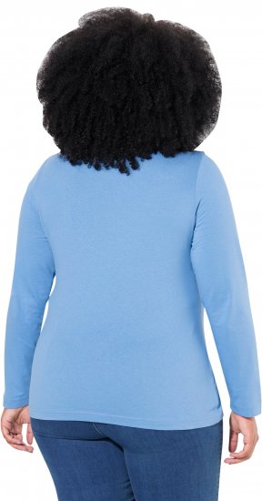 Ulla Popken Basic Long Sleeve Slim Fit Turtleneck Light Cornflower - Mikiny & mikiny bez kapucne - 